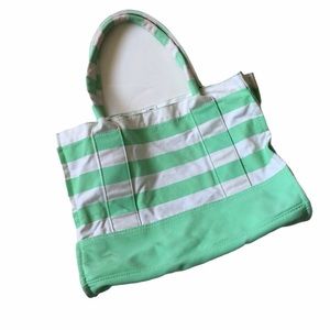 J.Crew Cotton striped tote Green White